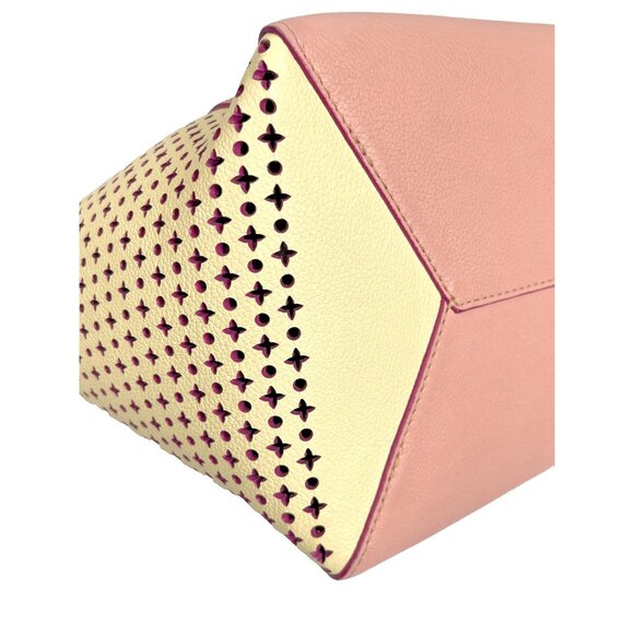 LOUIS VUITTON Calfskin Perforated Lockme Cabas Rose Poudre Bag Shoulder Tote - Picture 6 of 16